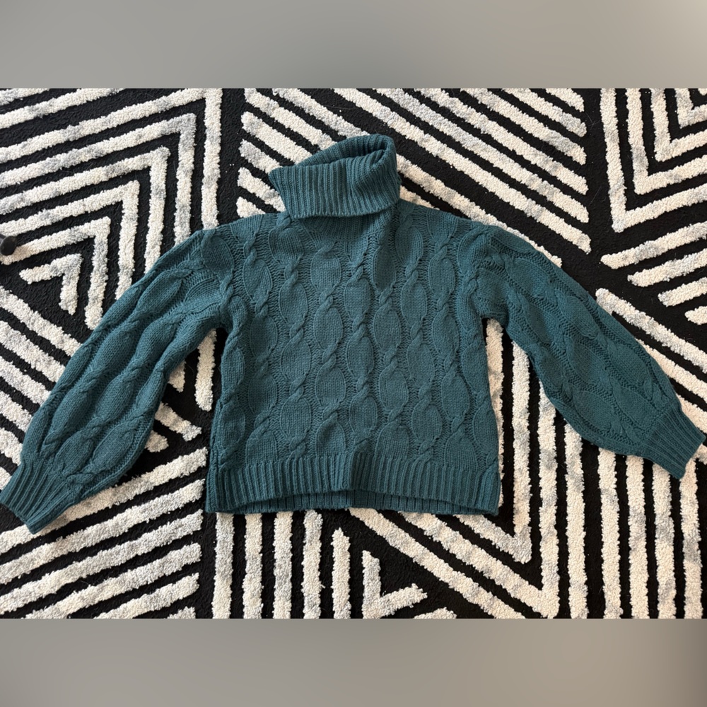 Hippie Rose Teal Cowl Neck Sweater